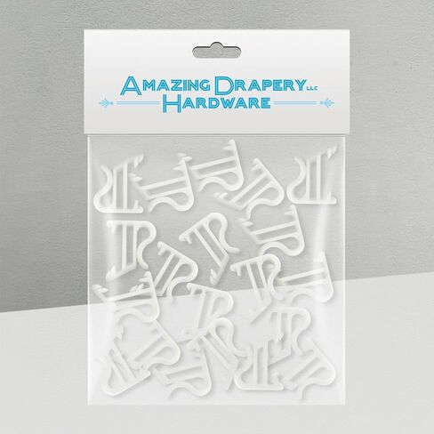 Amazing Drapery Hardware 1" Hidden Valance Clips with 9/16" Projection - UV Stable, for Horizontal Wood or Mini Blinds - 20 Pack in Kuwait