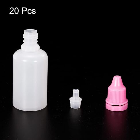 PATIKIL 10ml Liquid Dropper Bottle, 20 Pack PE Squeezable Dropping Eye Dropper Container with PP Cap for Home Travel, Purple in Saudi Arabia