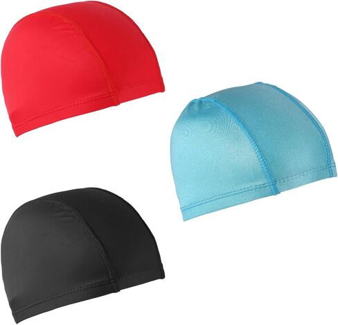 3pcs Elastic Swim Caps, Unisex Nylon Swimming Caps Anti-Slip Fabric Bathing Caps Swimming Pool Hat for Women Men Kids Boys Girls Long & Short Hair in Saudi Arabia