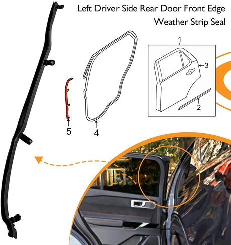 قطعتان من أشرطة الطقس للباب - متوافقة مع 2011-2019 Ford Explorer للركاب الأيمن والسائق على الجانب الأيسر من الباب الخلفي - يستبدل # BB5Z7825324B، BB5Z7825325B in Saudi Arabia