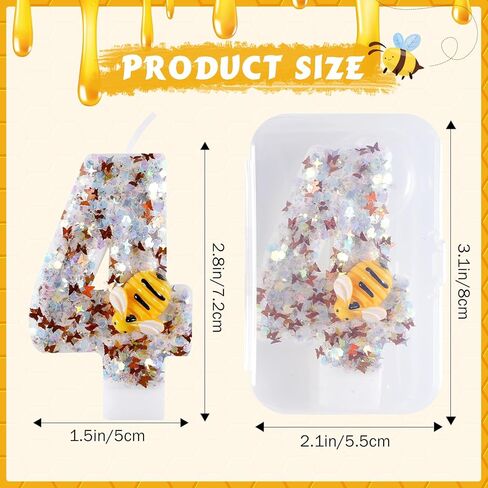 Bee Happy Birthday Candle, Bee Number 0 Cake Candle Birthday Cake Topper for Bee Theme Birthday Party Decorations in Kuwait