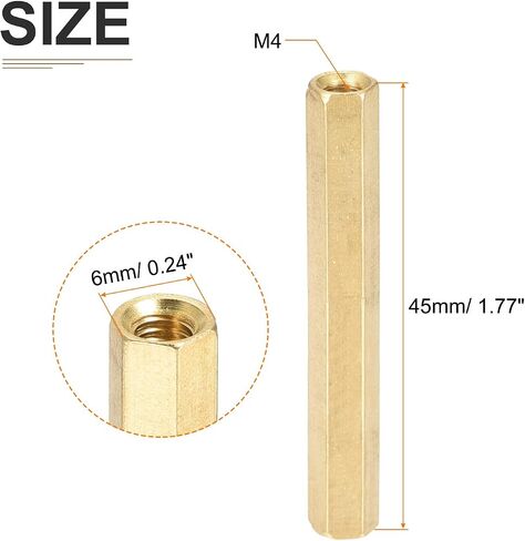 M4x45mm(DXL) - صواميل فاصل سداسية - 10 عبوات - جيدة للآلات الإلكترونية - براغي توصيل نحاسية أنثى in Saudi Arabia