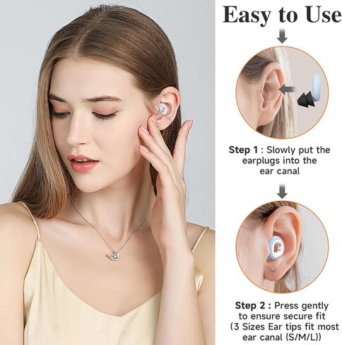 سدادات أذن لإلغاء الضوضاء أثناء النوم، سدادات أذن سيليكون قابلة لإعادة الاستخدام لتقليل الضوضاء - 6 أطراف أذن بمقاس S/M/L - سدادات أذن مانعة للضوضاء 33 ديسيبل للنوم والحفلات الموسيقية والشخير والعمل والسفر باللون الأزرق السماوي in Kuwait