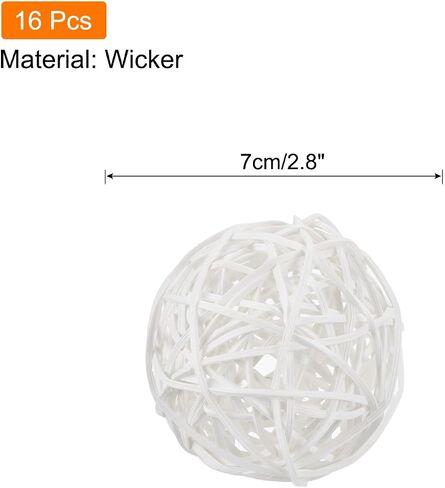 MECCANIXITY 8 Pcs Wicker Rattan Balls 2.8 Inch Rattan Decorative Balls Vase Fillers for Wedding Party Centerpiece Bowls Home Decoration Brown in Saudi Arabia