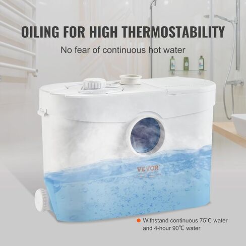 VEVOR Macerator Pump, 700W, 9600 L/h Flow, 32.8 ft/10 m Head, Macerator Sewerage Sump Pump with 3 Water Inlets for Toilet, Basement, Kitchen, Sink, Shower, Bathtub Waste Water Disposal Upflush Machine in Saudi Arabia