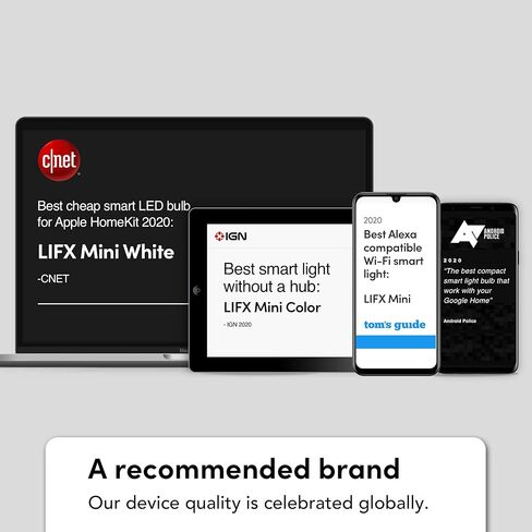 LIFX L3A19LW06E26CA أبيض، لمبة إضاءة LED ذكية A19 Wi-Fi، دافئة، قابلة للتعتيم، لا تحتاج إلى جسر، متوافقة مع Alexa، Hey Google، Apple HomeKit (عبوتان) in Kuwait