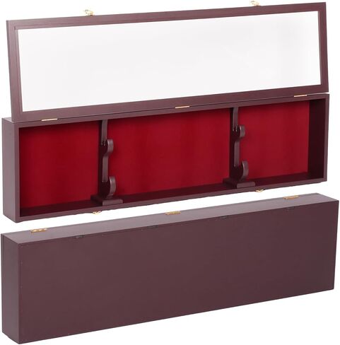 Sword Display Case,Wall Mounted Rack Sword Storage Cabinet,Wooden Sword Cabinet Stand Holder,Sword Collection Display Stand Holder for Home Decor,1 PCS in Kuwait