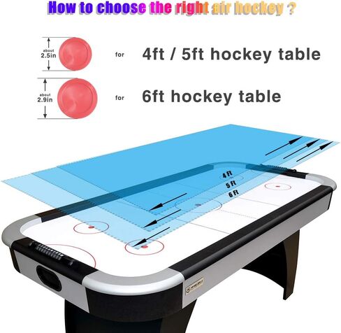 JS&YY Air Hockey Pucks and Paddles,Set 4 Pushers and 4 Pucks,Air Hockey Accessories,Suitable for Hockey Tables Over 6 feet in Saudi Arabia