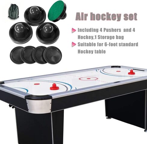 JS&YY Air Hockey Pucks and Paddles,Set 4 Pushers and 4 Pucks,Air Hockey Accessories,Suitable for Hockey Tables Over 6 feet in Saudi Arabia