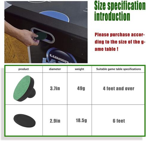 JS&YY Air Hockey Pucks and Paddles,Set 4 Pushers and 4 Pucks,Air Hockey Accessories,Suitable for Hockey Tables Over 6 feet in Saudi Arabia