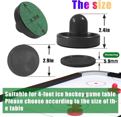 JS&YY Air Hockey Pucks and Paddles,Set 4 Pushers and 4 Pucks,Air Hockey Accessories,Suitable for Hockey Tables Over 6 feet in Saudi Arabia