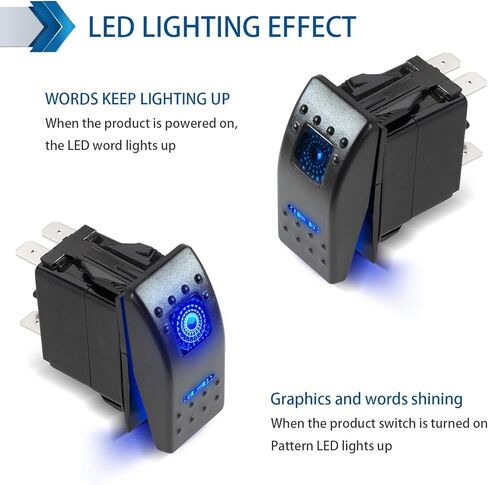 3 Gang Waterproof Marine Boat Rocker Switch Aluminum Panel, DC 12V/24V 5Pin ON-Off Switch, with LED Digital Display Voltmeter & 4.2A Dual USB Slot Socket for Car Rv Vehicles Truck, 3 Years Warranty in Saudi Arabia