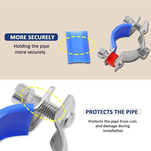 0.6 بوصة - 0.87 بوصة / 15 مم - 22 مم شماعات حلقية مقسمة، دعامة أنابيب من الفولاذ المقاوم للصدأ، مشبك قوس الأنابيب - قطعتان in Kuwait