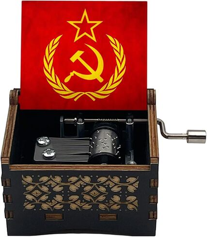 The Internationale Music Box, Wooden Laser Engraved Classic Melody Hand Crank Music Box, Wind Up Musical Box Favorite Collection Gift for Men Women in Saudi Arabia