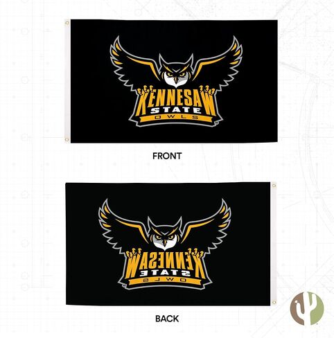 Desert Cactus Kennesaw State University Flag Owls KSU Flag Banners 100% Polyester Indoor Outdoor 3x5 feet Flags (Style 8) in Saudi Arabia