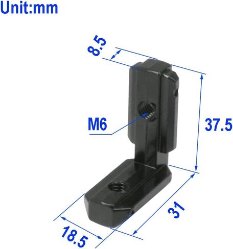 10PCS Black T Slot L-Shape 90 Degree Interior Inside Corner Connector Joint Bracket with Screws for 8mm T Slot Aluminum Extrusion Profile 4040 Series Slot (4040-Black) in Saudi Arabia
