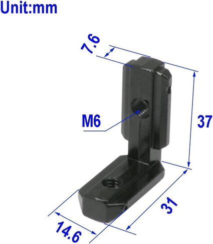 10PCS Black T Slot L-Shape 90 Degree Interior Inside Corner Connector Joint Bracket with Screws for 8mm T Slot Aluminum Extrusion Profile 4040 Series Slot (4040-Black) in Saudi Arabia