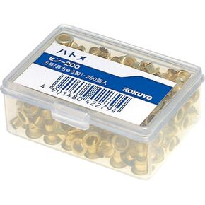 Kokuyo Brass Grommets Eyelets, 250pcs for Beads Crafting, Clothes, Leather, Canvas, Diameter 0.2 inches (4.5 mm), Japan Import (HIN-200