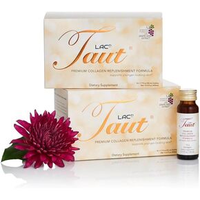 TAUT Liquid Collagen for Women - Pure Marine Hydrolyzed Collagen Liquid Drink for Younger Looking Skin - Hydrolyzed Collagen Peptides - Hyaluronic Acid & Grape Seed Extract - 1 Box (8 Bottles Per Box)