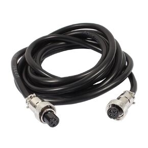 uxcell GX12 4 Pins Double Female Head Aviation Socket Connector Electrical Cable 2m