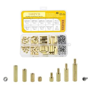 180PCS PCB Motherboard Accessory Kit Stainless Steel Screw Nut Set M3 Motherboard Standoffs M3 Single and Double Pass Hexagonal Copper Posts Suitable for DIY Computer Assembly and Board