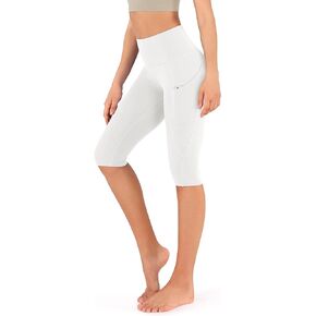 ODODOS Women's High Waisted Yoga Capris with Pockets, Tummy Control Non See Through Workout Athletic Running Capri Leggings
