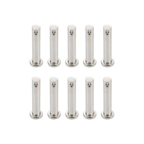 10 Pcs Single Hole Clevis Pins Flat Head 304 Stainless Steel Clevis Pins,Silver M6x12mm