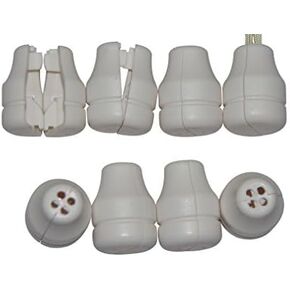 KyJyGy Breakaway Window Blind Tassels for Horizontal Blinds and Shades. Large White Bell Shape Tassel - 8Pk