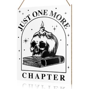 Reading Wall Decor, Just One More Chapter, Book Lover Decor for Home Office Bedroom Living Room Wooden Decor Reading Sign Decoration, Gift for Women Teen Girl Book Lover Reader Librarian Bookworm