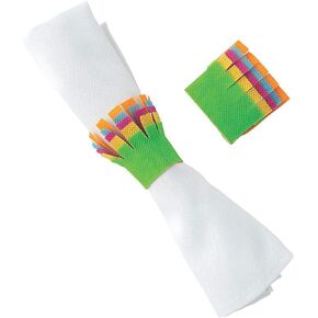 Fiesta Fringe Napkin Rings for Cinco de Mayo Party Supplies (12 pack)