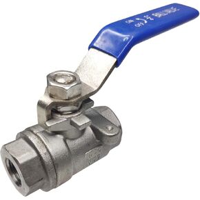 2PCS 1" Full Port Ball Valves 316 Stainless Steel NPT Female Thread Ball Valve for Water, Oil, and Gas with Blue Handle