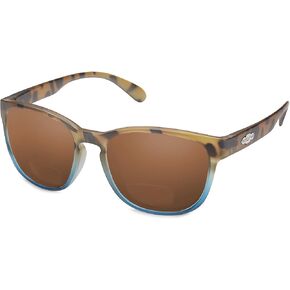 Suncloud Loveseat Polarized Bi-Focal Reading Sunglasses in Matte Tortoise Blue/Brown Lens +2.50