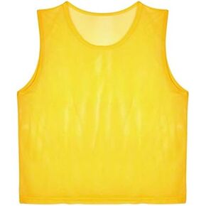 Keenso 12pcs حزمة Pinnies الكبار مشاجرة التدريب سترات البوليستر تنفس شبكة صفراء الكبار الفانيلة المرايل كرة القدم سترة كرة القدم اللوازم-الكبار Chasuble in Saudi Arabia