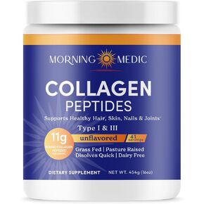 Collagen Peptides Powder - Supports Healthy Hair, Skin, Nails, & Joints, Type I &III, Unflavored, 41 servings, 16 OZ