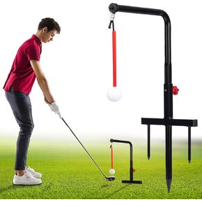 Golf Swing Trainer with 3 Height Golf Practice Equipment Simulator Accessories Golf Swing Training Aid Golf Swing Training Must Have Golf Accessories for Men/Women