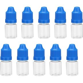 5 ml Empty Plastic Dropper Clear Bottles e-juice E-Liquid Childproof 10PCS Blue Cap