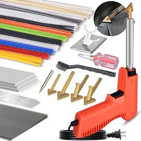 Plastic Welder With 3PCS Soldering Tips, 91PCS Welding Rods Plastic Weld Kit, 3 in 1 Plastic Welder Tool, Portable Plastic Welder Repair Kit For Plastic Welding, Car Bumper, Kayak Repair(Orange)