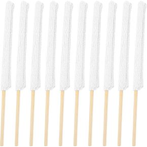 10 Pieces Microfiber Detail Duster Sticks Crevice Cleaning Tool Brush Mini Detail Dusters for Cleaning Home Car Window The Smallest Spaces (White)