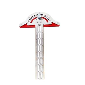 Woodworkers Edge Ruler, Thickness 1.5mm Protractor Angle Finder Woodworking Design Ruler with Protractor T Square T Ruler 0-70 Degrees Adjustable Protractor 15 inch