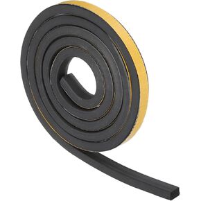 PATIKIL 6.6Ft Weather Stripping Door Seal, 1-9/16"W x 5/8"T EPDM Self Adhesive Soundproof Foam Seal Strip for Door Window Insulation, Black