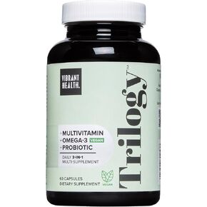 Vibrant Health, Trilogy, Probiotic Multivitamin with an Essential Blend of Omega-3, Vitamin A, B12, C, D3, E, Selenium, Magnesium & Zinc, 30 Servings