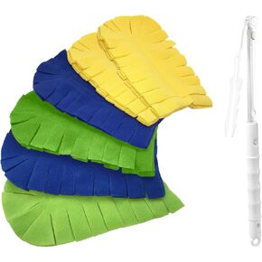 6-Pack 360 degree Fleece Duster Reusable Duster Refills Heavy Duty Washable Refills with Extendable Handle