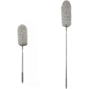 Extendable Feather Dusters Microfiber Dust Cleaning Telescopic Feather Brush Tool for Dusting Furniture Car Interiors and Computers Extended Up-to 82cm (1Pcs)