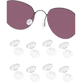 8/20 Pairs Replacement Nose Pads Piece for Rimless/Frameless Frame,Soft Silicone Nose Pads Nose Bridge (Round,Clear)
