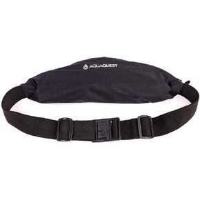 AquaQuest Kona Running Belt - Water Resistant Zipper Pouch - Comfortable, Adjustable, Lightweight - Waist Pack for Phone, Money, Keys - Black