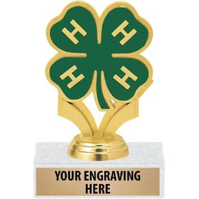 4H Trophies - 4H Clover Trophy Awards with Custom Engraving Prime