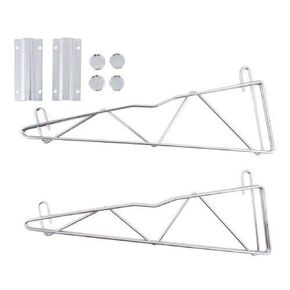 Nexel 14" Fixed Wall Mount Single Wire Shelf Bracket, Chrome Finish