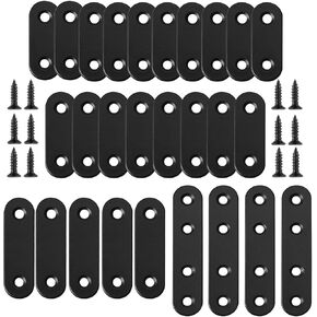 40 مللي متر 50 مللي متر 60 مللي متر 80 مللي متر الفولاذ المقاوم للصدأ الأسود مستقيم قوس شقة هدفين دعامة معدنية دعامة زاوية موصل إصلاح لوحة للخشب 27-Set in Kuwait