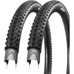 2 Pack Mountain Bike Tire 26" 27.5" 29" Lightweight 30 TPI Strong Grip Compatible Replacement Bicycle Tire for MTB Mountain Bicycle City Bike Black