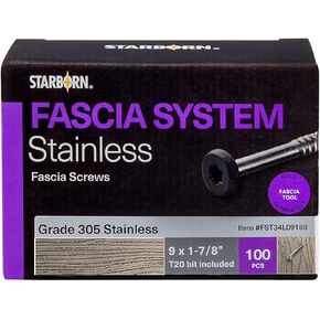 Deckfast Fascia Screws - 100 Blister Pack Warm Gray 305 Stainless Steel #9 x 1-7/8"